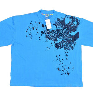 NEW Bklyn BK Y2K Short Sleeve Polo 100% Cotton Blue Big & Tall Size 5X